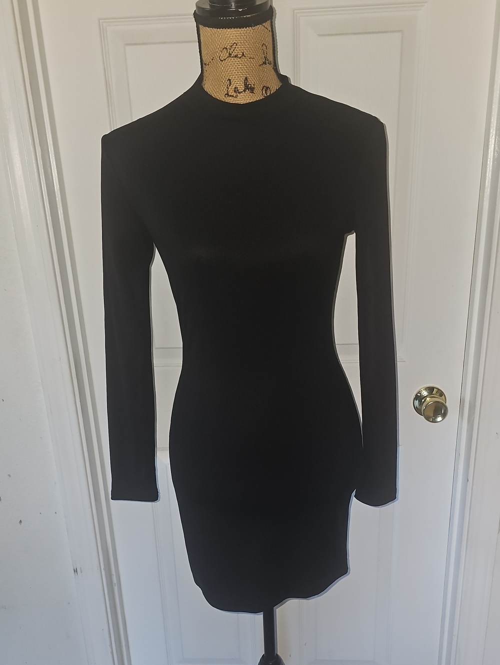 SHEIN Black Long Sleeve Bodycon Mini Dress